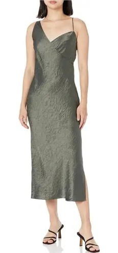 Equipment Femme Aurore Crinkle Wrap Dress Castor Grey Size 6 NEW