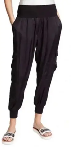 Cinq a Sept Giles Cargo Silky High Rise Jogger Black Pull On Pant, Sz XS