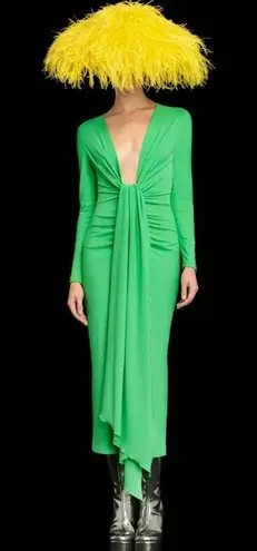 Solace London The Lorena Midi Dress in Bright Green