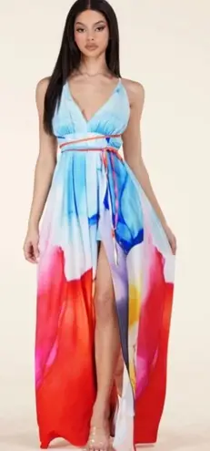 L'ATISTE Watercolor Maxi Dress