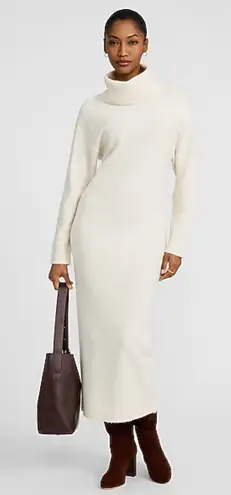 Gibson Latimer NWT Cream Turtleneck Wool Blend Maxi Dress Size L NEW!