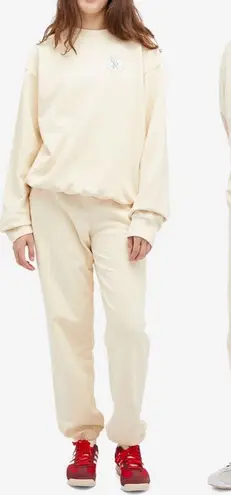 🆕 SPORTY & RICH | S & R SWEATPANTS | CREAM & BLUE | SIZE: LARGE (UNISEX)