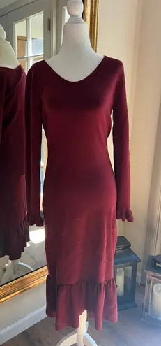 Rachel Parcell Women's Ruffle Trim Knit Sweater Dress Size Small