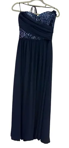 Chi Chi London Chi Chi Sequin Evening Gown Sweetheart Convertible Chiffon dress navy blue 8