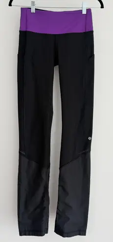 Lululemon Pants Womens 4 Black Violet Run Clear As Mud Low Rise Luxtreme Y2K