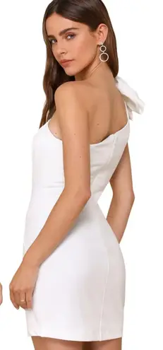 Lulus Unstoppable Stunner White Ruffled One Shoulder Mini Dress size XS NWT