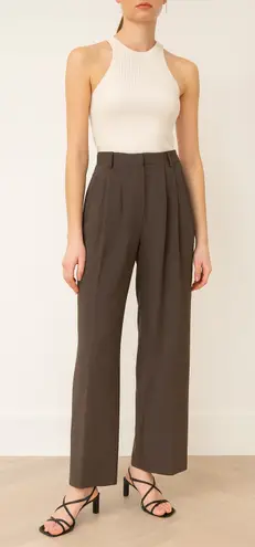 Giorgio Armani Vintage Wide Leg Pleated Trousers Pants Wool Blend Womens 40 US6