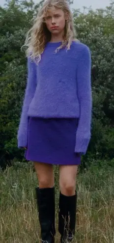 Ganni Purple Corduroy Mini Skirt