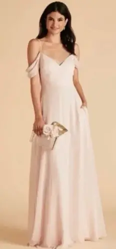 Birdy Grey Devin Convertible Dress Chiffon Pale Blush Pink Size XS Bridesmaid