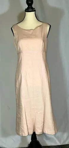Vintage J.G. Hook Sleeveless Blush Pink Mermaid Linen Rayon Blend Dress Size 8