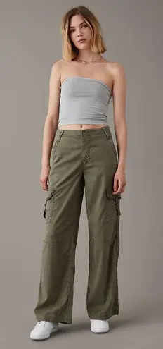 American Eagle AE Dreamy Drape Stretch Super High-Waisted Cargo Baggy Wide-Leg Pant