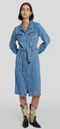 7 For All Mankind  denim lustre midi dress size small in‎ valentine - Image 1