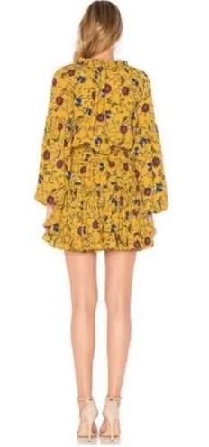 MISA Los Angeles MISA Los Angeles Violet Dress Marigold Yellow Floral Smocked Waist Size XS