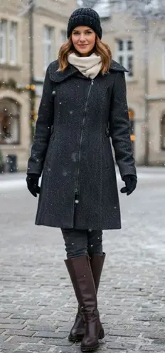 SOIA & KYO Tailored Wool Blend Coat | Timeless Winter Essential.