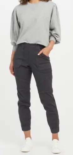 Spanx  Stretch Twill Cargo Jogger Size Large In Washed Black