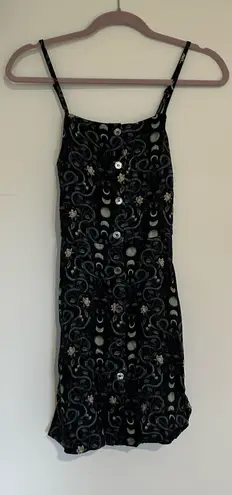 Disturbia Pythia Button Up Mini Apron Dress Size 4 Black
