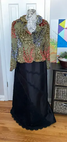 Vintage Embellish Lace Bead ALine Mermaid High Low Rave Goth Formal Evening Prom Whimsygoth Mermaid Multi Size M