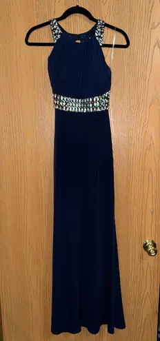 Sequin Hearts Women’s long formal dark navy blue dress size 3