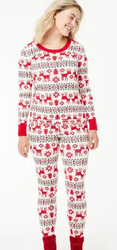 Hanna Andersson Women's Holiday Long John Pajama Set Size XL Pink