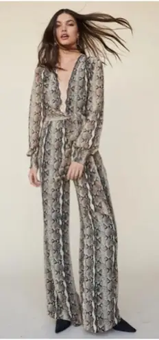 LPA NEW Revolve Beige Snake Jumpsuit