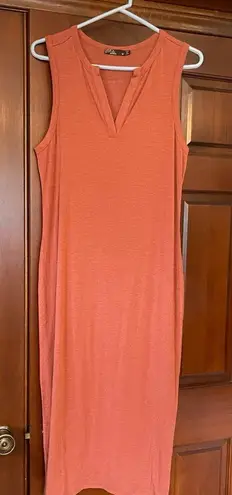 prAna Foundation Tencel Midi Dress
in Liqueur Heather Burnt Orange M