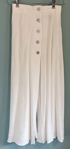 Buttons Vintage Cream Off-White Long Skirt Size 2 XS Slit Front Bentley Arbuckle