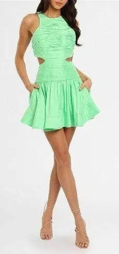 AJE INTROSPECT CUT OUT MINI DRESS GREEN SIZE 6EU 2 US. $525