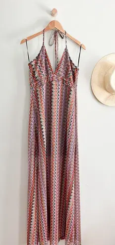 Ramy Brook | Daphne Zigzag Halter Maxi Dress | Soho Multi | Sz 16