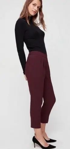 Babaton Aritzia Maroon Cropped Trouser Pants