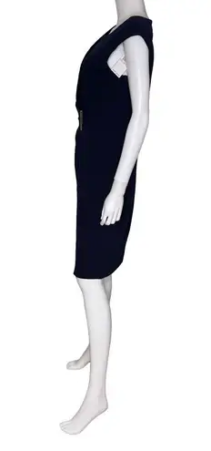 Slny SL Fashions Women's Hardware-Trim Side-Pleated Dress Navy Sz 10