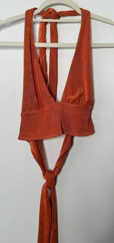 White Fox Boutique White Fox rustic orange hunter cropped top size medium - Image 1