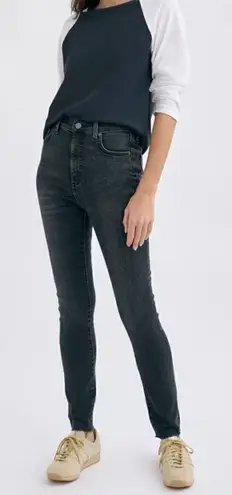 Aritzia Denim Forum Womens 26" Black Lola High Rise Skinny Raw Hem Jeans Black