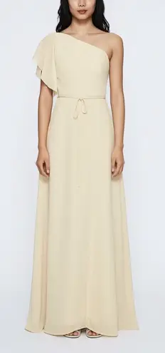 Marchesa Notte Cosenza One Shoulder Chiffon Gown Dress Women’s Size 10 Flawed