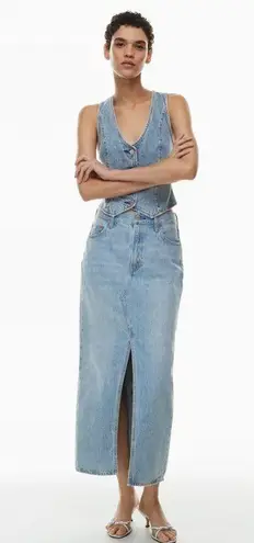 Aritzia Denim Forum The '90s Vintage Maxi Denim Skirt Blue Size 2