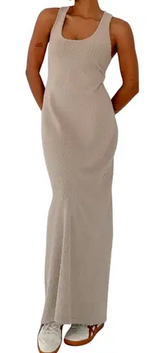 Rumored Cloud Nine Maxi Dress XS Taupe Getaway Vacation Lounging Tan
