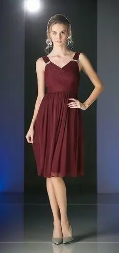 Cinderella Divine CD3802 Short Bridesmaids Sleeveless Chiffon Prom Cocktail Dres