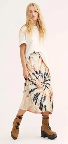 Free People  Serious Swagger Tie Dye Skirt Crushed Velvet Size Small‎