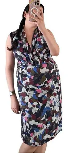 ERDEM Sleeveless Floral Sheath Midi Dress Sz 8 Purple