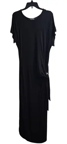 American City Wear Maxi Dress Tie Waist Casual Comfy Black 1X