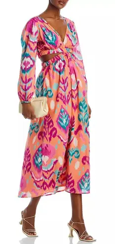 Banjanan Camilla Ikat Print Midi Dress Size Large Pink