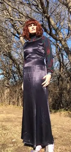 Gunne Sax Vintage Navy Blue Maxi Dress