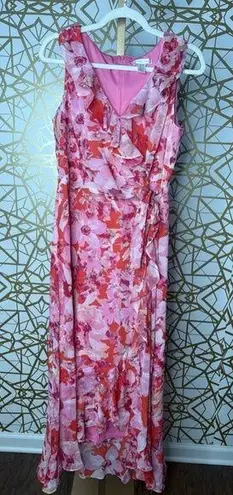 London Times Women's Ruffle Faux-Wrap Maxi Dress, Size 10