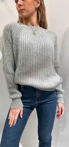 Vicolo Crewneck Sweater Balloon Sleeve Knit Mohair Acrylic Grey One Size Gray Size undefined