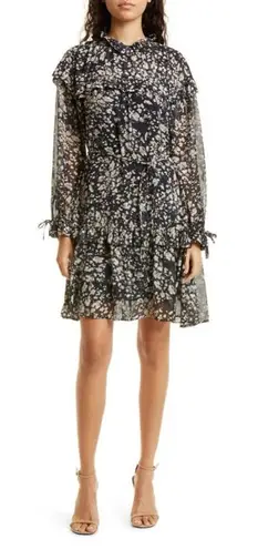 Hugo Boss NWT BOSS Denada Floral Long Sleeve Dress in Black Fantasy Size 4