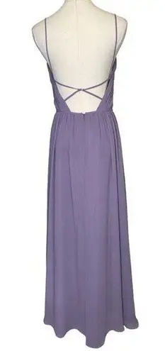 Hayley Paige Occasions  Candlelight Chiffon A-line Maxi Dress 5800 Lilac, size 10