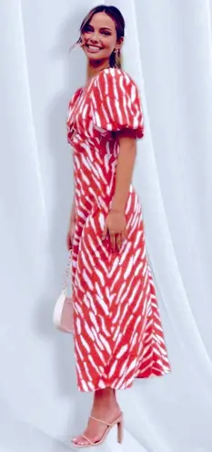 NWT Commense Orange Red White Stripe Cutout MidiDress Size Small SOLD OUT