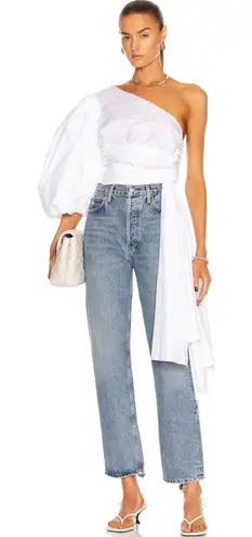 Fe Noel NWT White Cloud One Shoulder Cotton Wrap Top Size XS