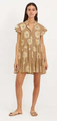 Muche Et Muchette Metallic Tiered Mini Dress Gold Size undefined