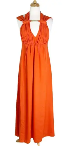 Susana Monaco Susanna Monaco Halter Neck Maxi Dress Orange Size 6