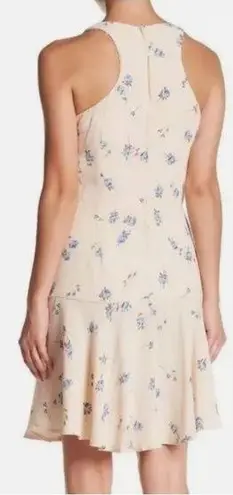 Line and Dot Floral Dress Mini Spring Tassel Flirt